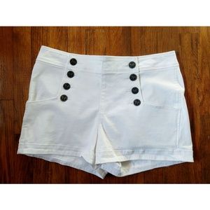 Express Nautical Button White Shorts Size 12